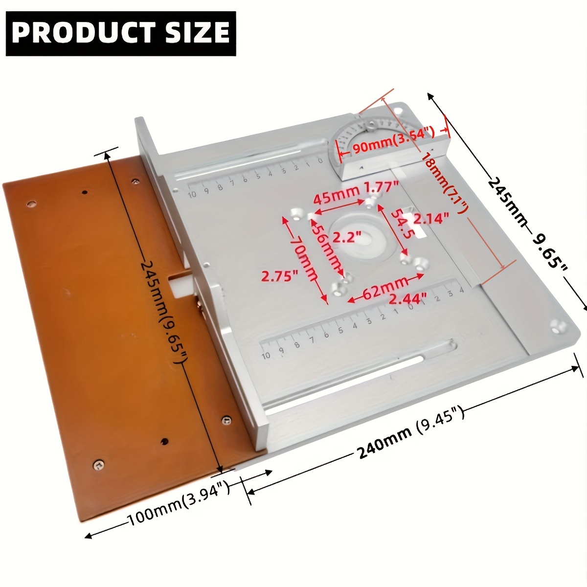 MMOU Plaque d'Insertion de Table de Toupie en Alliage d'Aluminium Inserts  pour Table de Toupie Menuiserie Outillage Table de Fraisage du Bois  Électrique (Color : Silver Color, Size : 4PS) : 