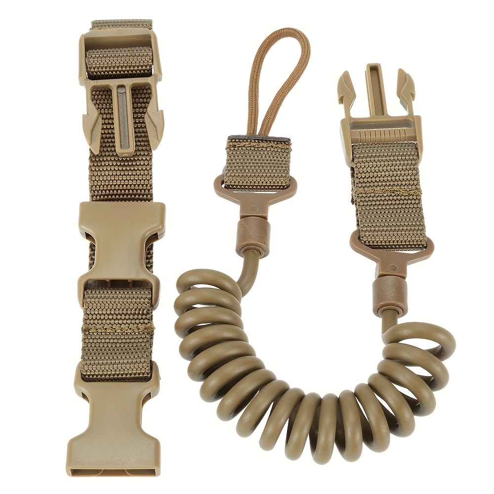 Multifunctional Tactical Gun Lanyard Safety Rope Anti Lost Outdoor Military  Fan Spring Wear Resistant Elastic Keychain Lanyard - Sports & Outdoors -  Temu