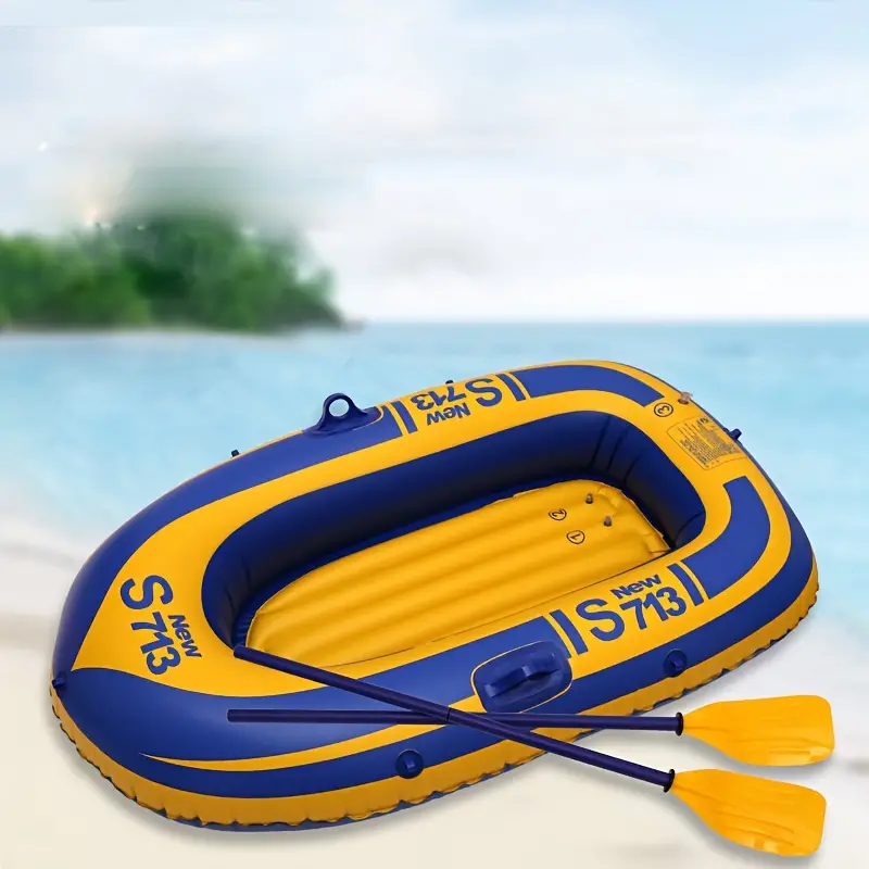 Single Inflatable Boat Durable Inflatable Boat Raft Fishing And Rowing Boat  - Sports & Outdoors - Temu
