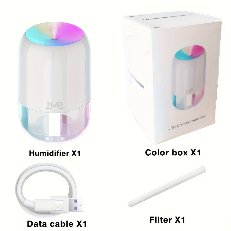 Portable Car USB Small Desktop Air Humidifier LED Light Bedroom