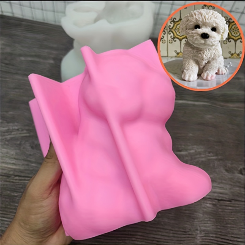2Pcs Dog Silicone Soap Molds 3D Puppy Paw Bone Shape Silicone Fondant Mould  Cute Dog Candle Soap Wax Epoxy Resin Mold Chocolate Candy Cake Baking