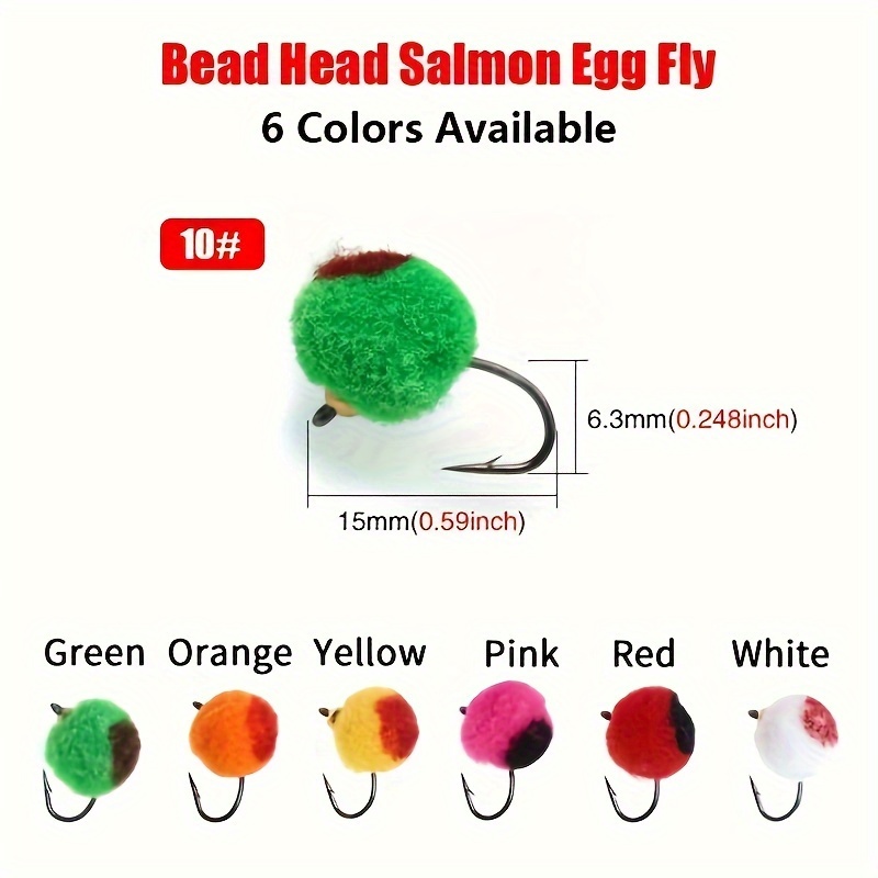 6 Colors Bionic Egg Hooks Heavy Weighted Head Beads Trout - Temu Canada