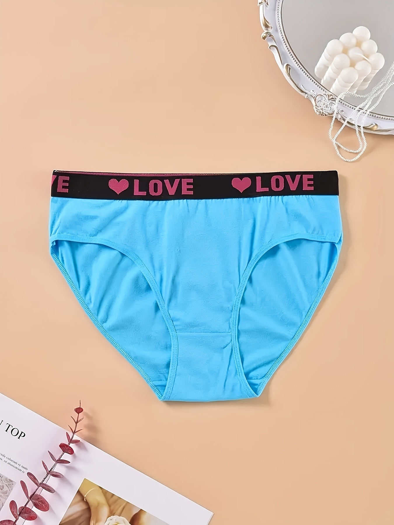Women's Valentine's Day Simple Panties Set Plus Size Soft - Temu