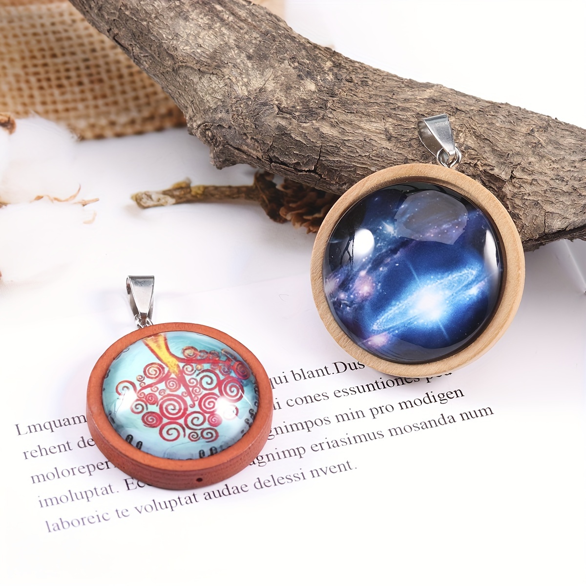 Circular Necklace Pendant With Alloy Base And Time Gemstone - Temu