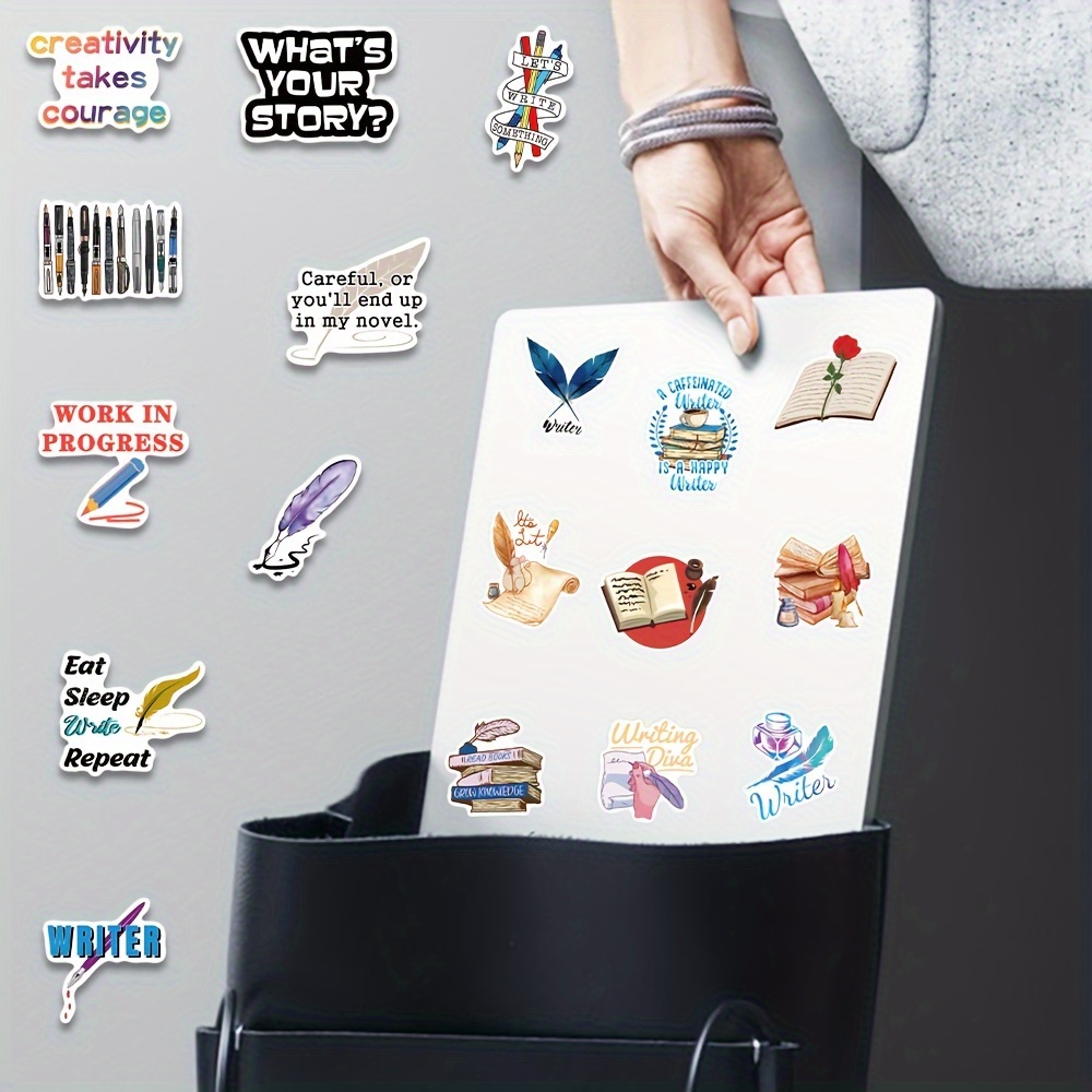 Writer Stickers Writing Stickers Literature Stickers - Temu