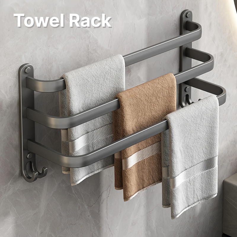 Toalleros para baño, toallero montado en la pared, toallero de baño,  almacenamiento de toallas para baño enrollado, toalla de mano, 3 niveles x  2
