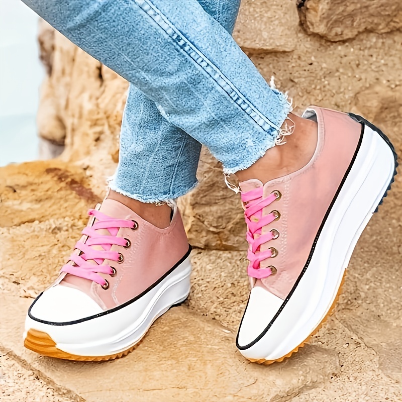 Canvas lace up store sneakers