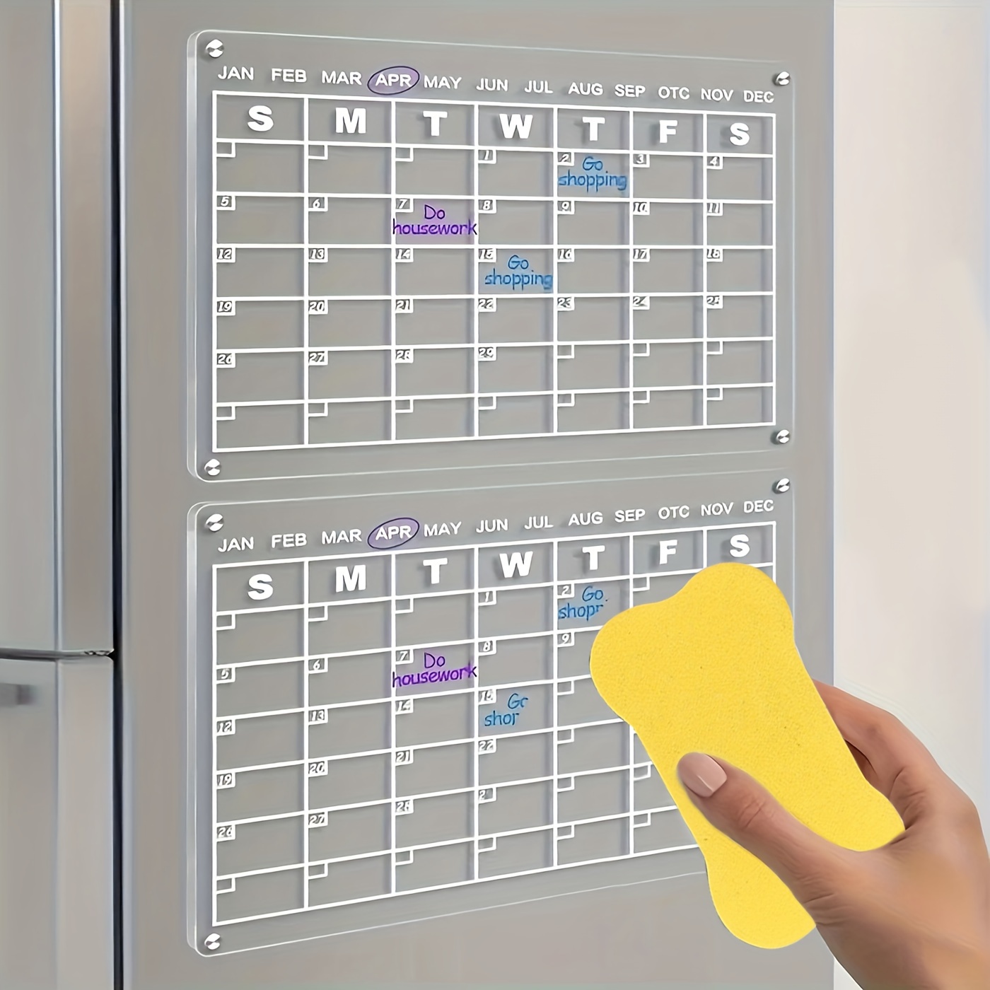 Acrylic Magnetic Dry Erase Board For Fridge With 8 - Temu Canada