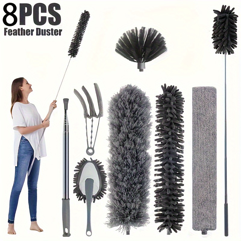 Exterior House Cleaning Brush Set with Extension Pole -The