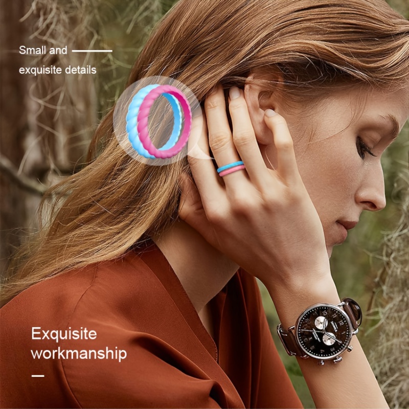 7pc Silicon Sporty Stacking Rings for Daily Outfits