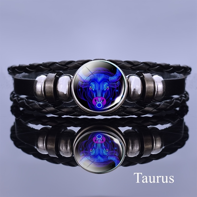 12 Constellation Luminous Bracelet, Unisex Layered Woven