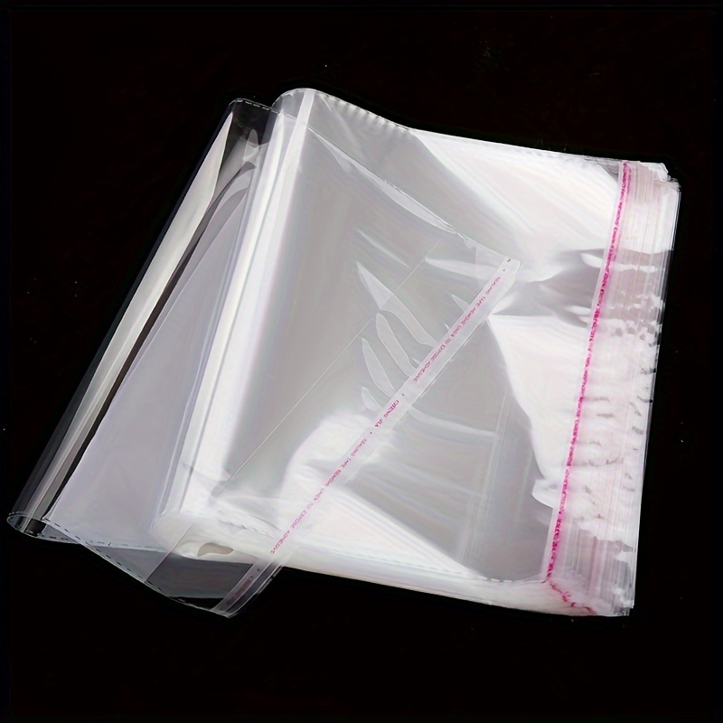 100PCS Plastic Clothes Packing Bags Transparent Garment Packing Bag Clothes  Sports Shoes Self-sealing Bags Self-adhesive Leather 