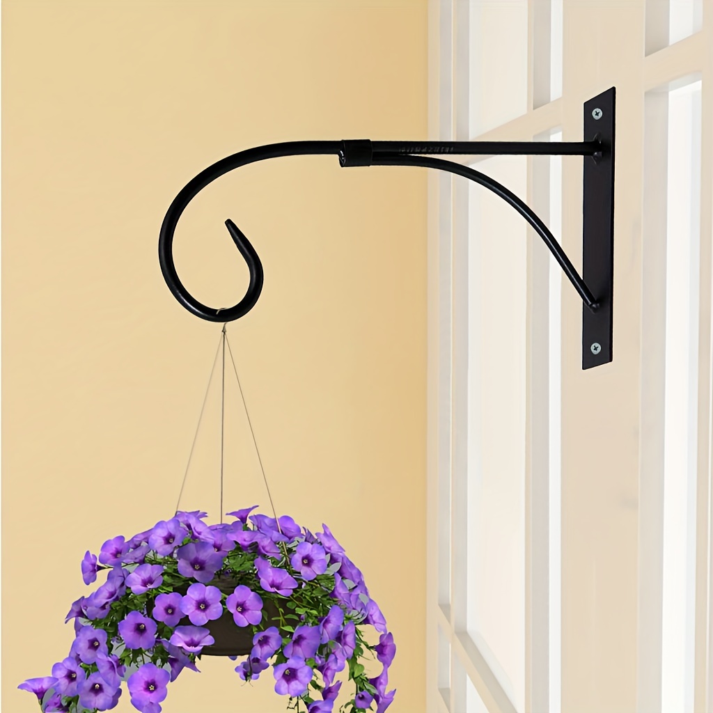 2pcs Metal Hanging Rack Outdoor Flower Pot Hook Indoor And Outdoor