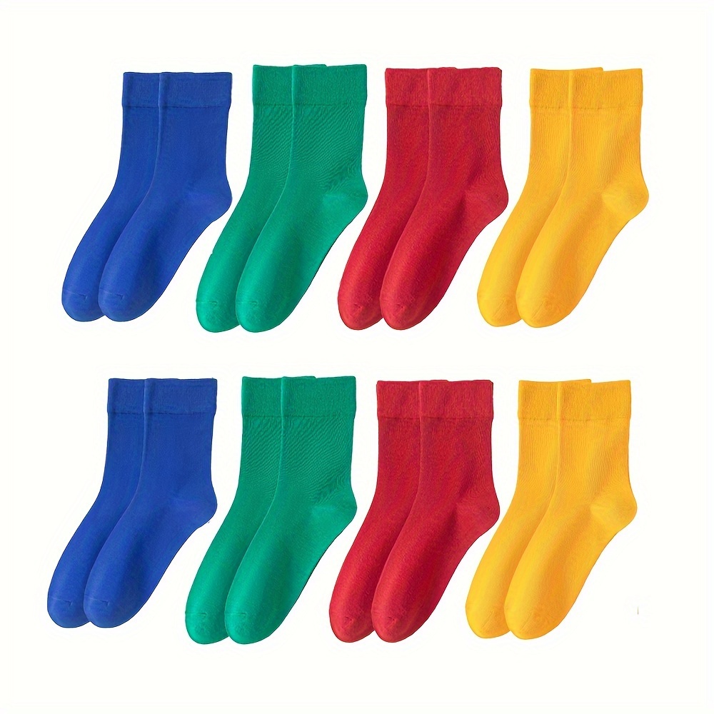 8 Pairs Diabetes Socks For - Non-binding, Ultra-loose Fit, Soft Crew, Comfortable Lightweight Design, Multipack For Casual Attire, In Multiple Colors