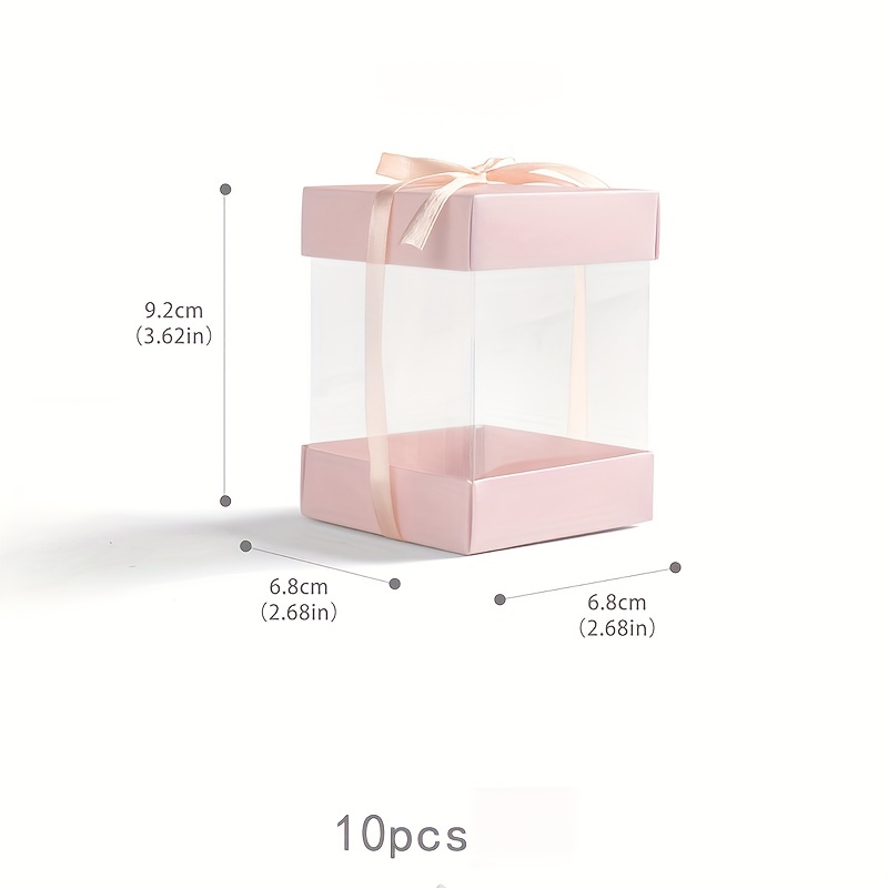 SagaSave 10pcs Square Boxes Clear Gifts Box DIY Wedding Party Gifts Package  Decorations Supplies