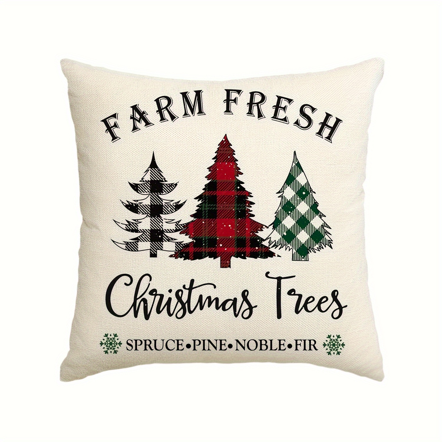 Festive Christmas Pine Spruce Square Pillow Cover Decorative - Temu