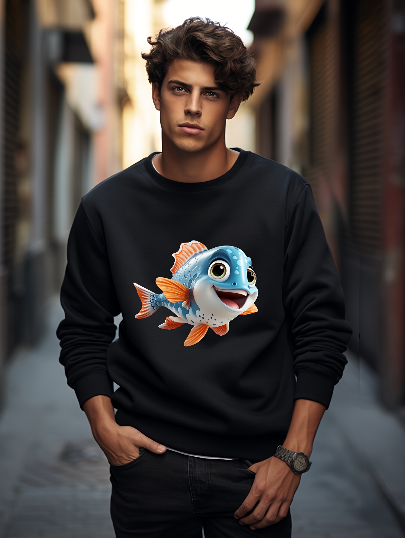 Fishing T Shirt Style Casual Digital Fish 3D Print T-Shirt Men