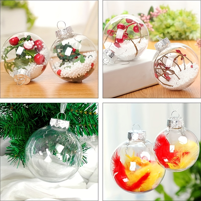 6PCS Clear Fillable Ornaments Balls, 3.15Inch/80mm DIY Plastic