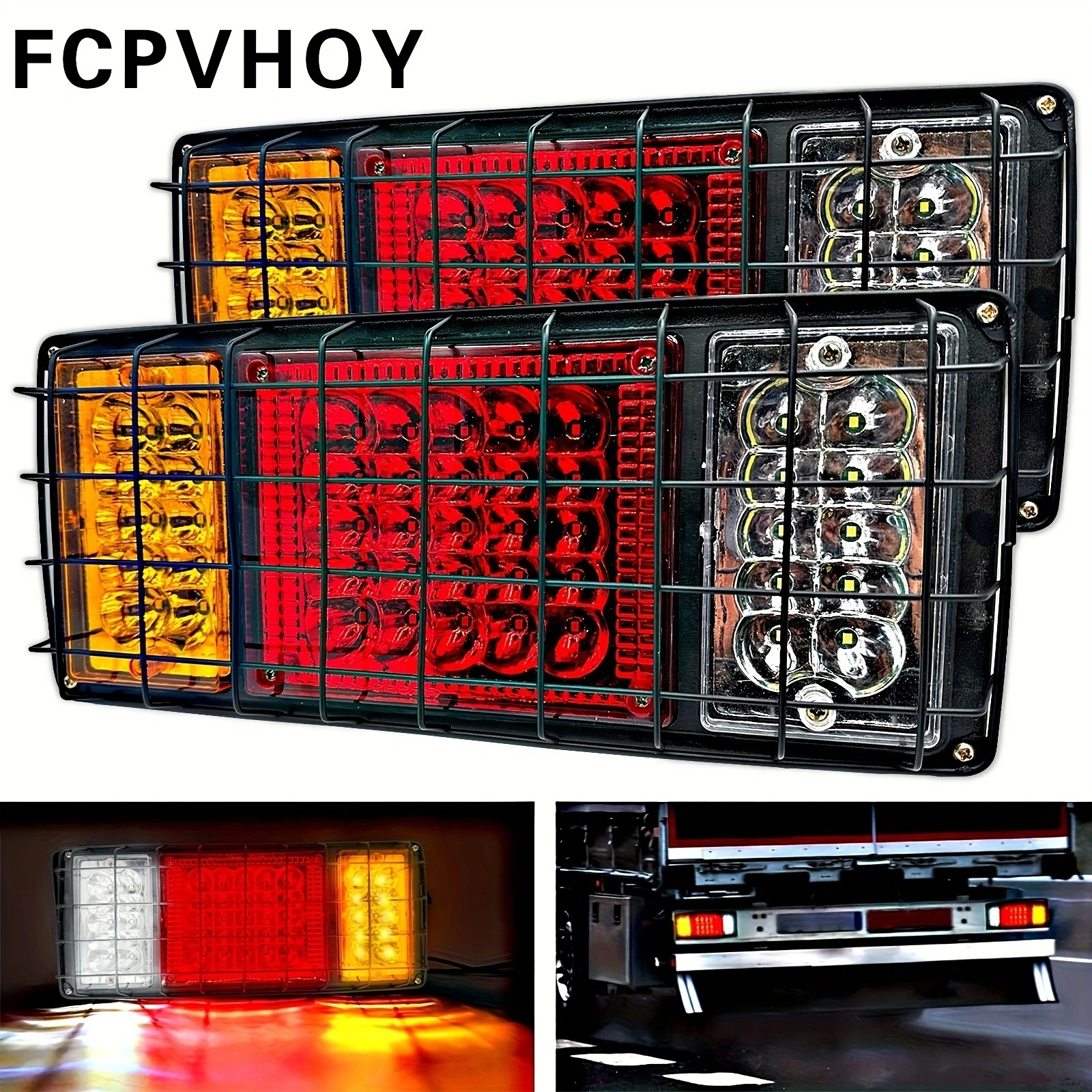 Feux arrière à LED, 2 pièces 12 V/24 V LED feux de recul arrière à LED  tournez Ute camion remorque indicateur de caravane(12V)