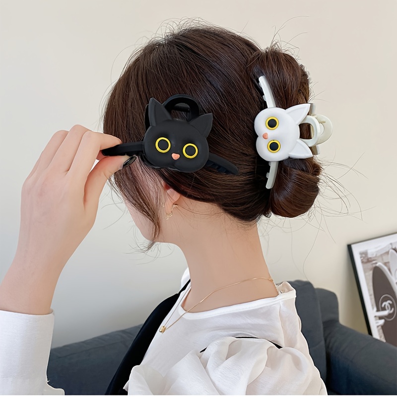 

Barrette pour cheveux en de griffe de chat mignon pour adolescents et adultes - Plastique mat, style , grande taille, couleur unie, avec des de design ludiques - Pièce unique