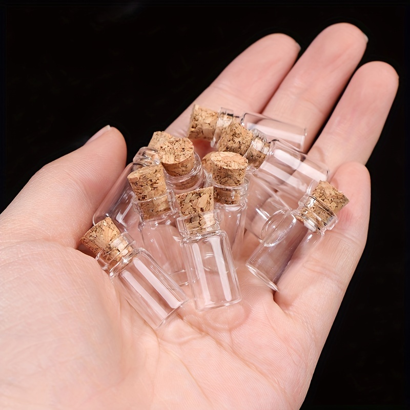 10pcs, Small Glass Bottles, Miniature Potion Bottle, Mini Cork Glass Bottles  