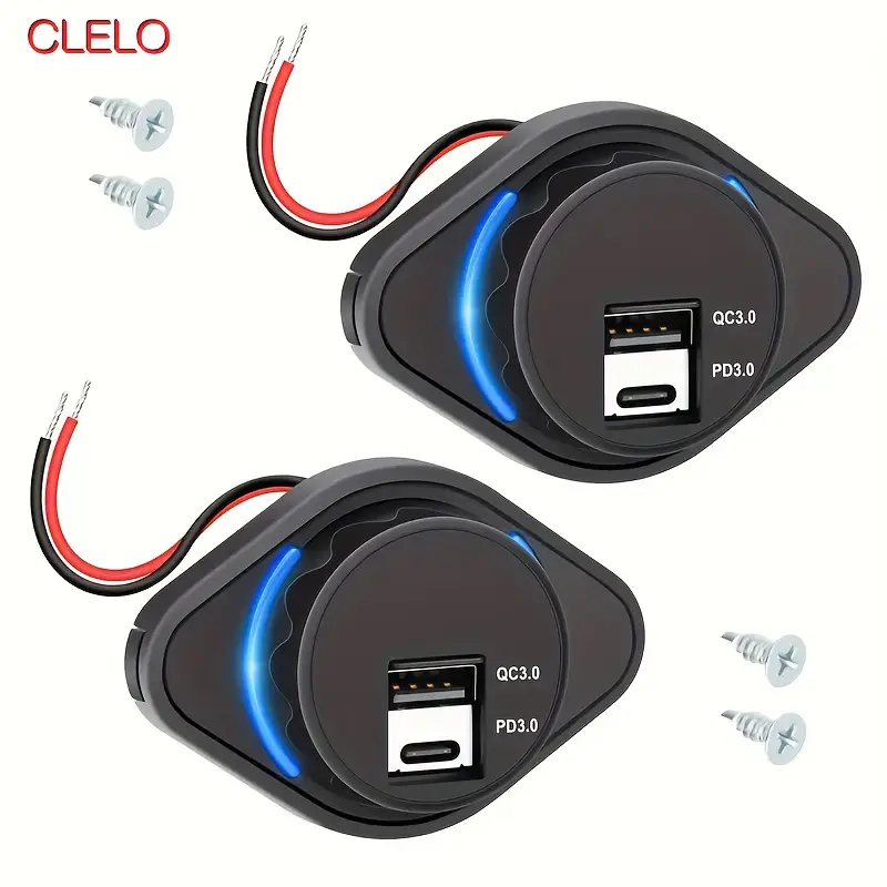 Clelo 12v Usb C Outlet Socket Dual Pd3.0 Qc3.0 24v Car Usb - Temu