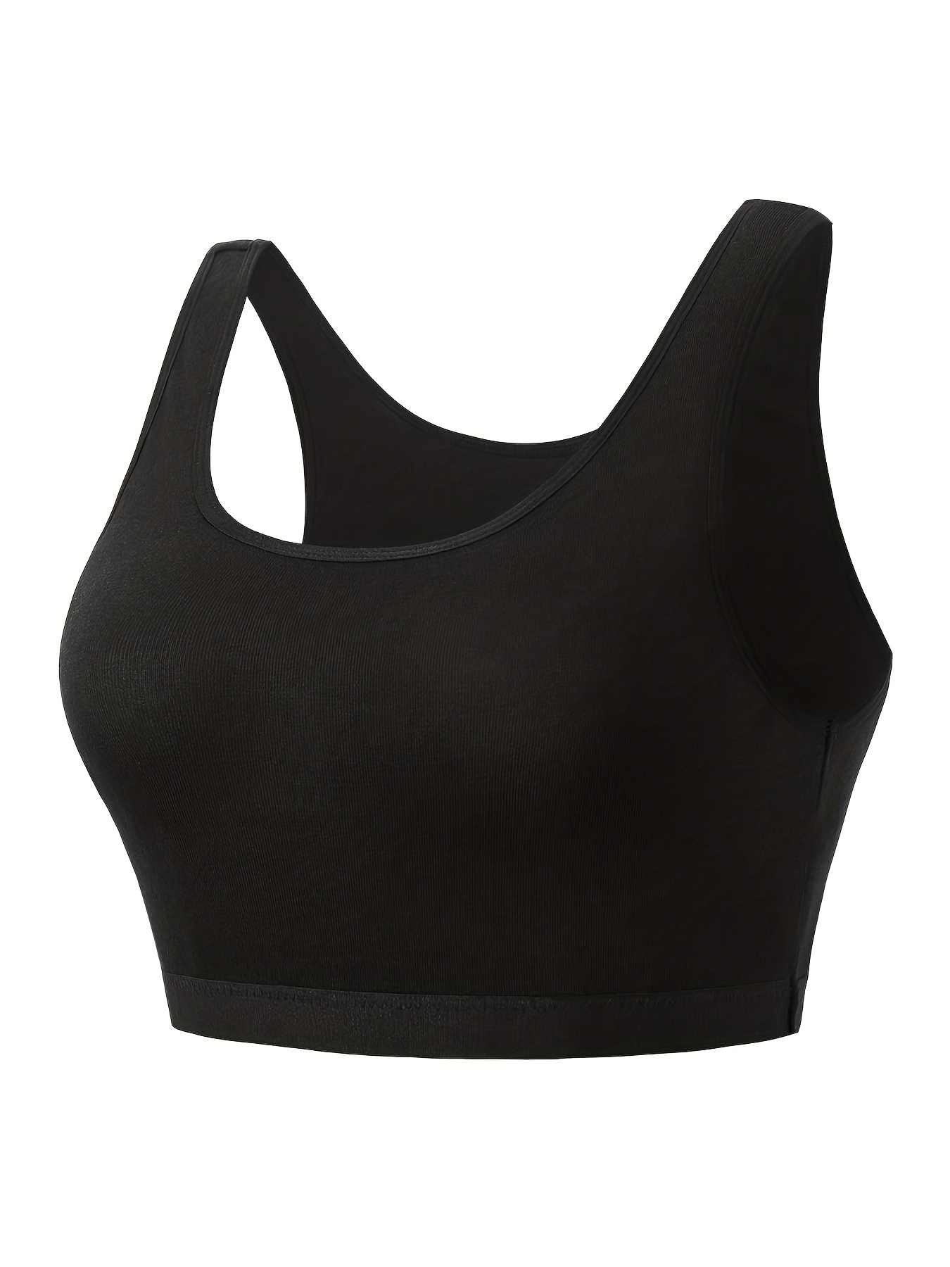 Solid Wireless Sports Bra, Comfy & Breathable Everyday Tank Bra, Women's  Lingerie & Underwear