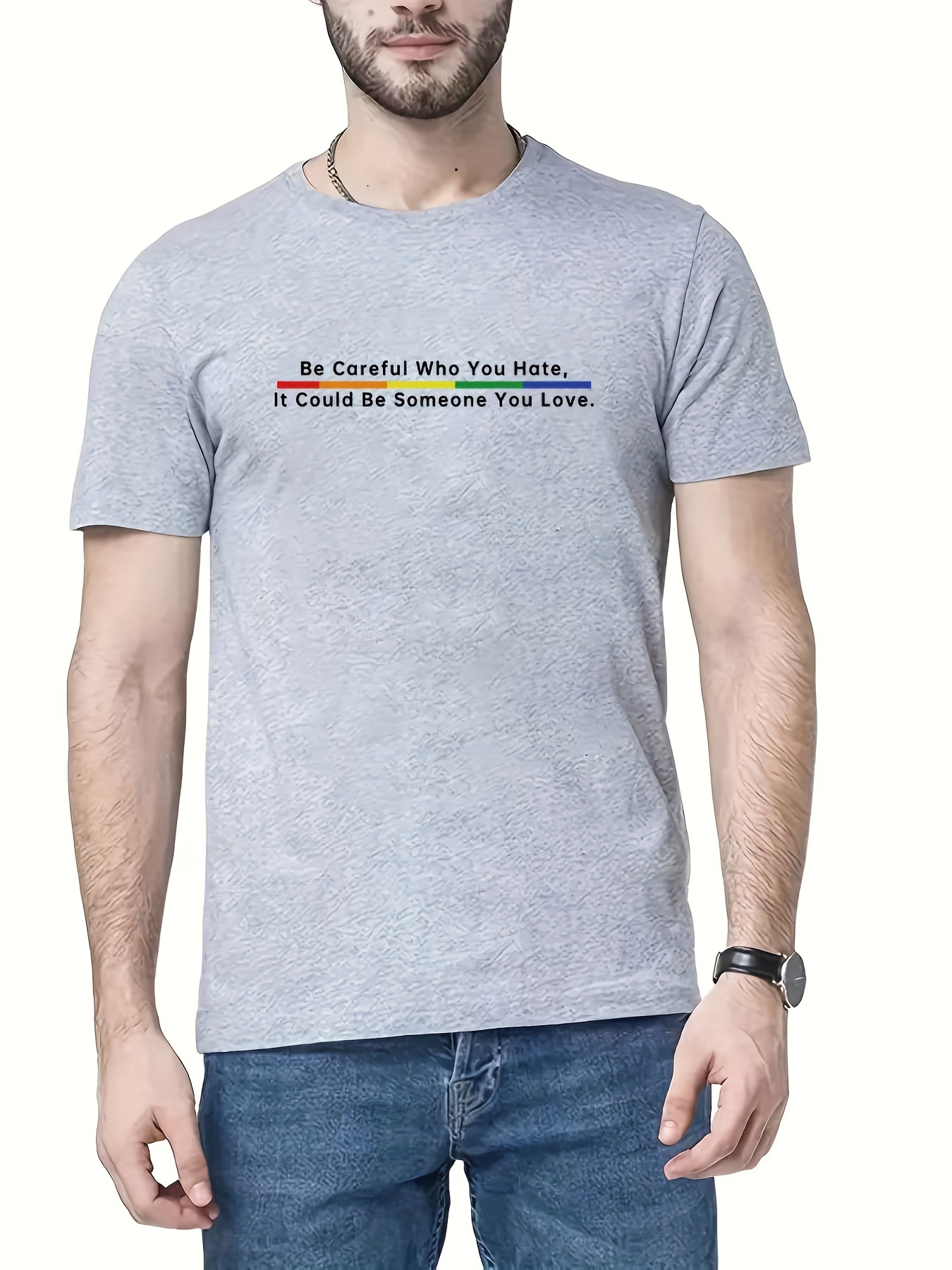 Love No Boundaries Print Men's Rainbow Series Graphic Design - Temu  Australia