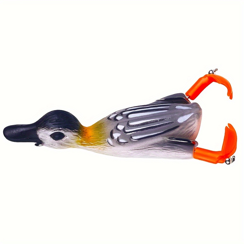 Haofy 5pcs Topwater Duck Lure Rubber Floating Duck Fishing Lure With Hooks  Bass Bait