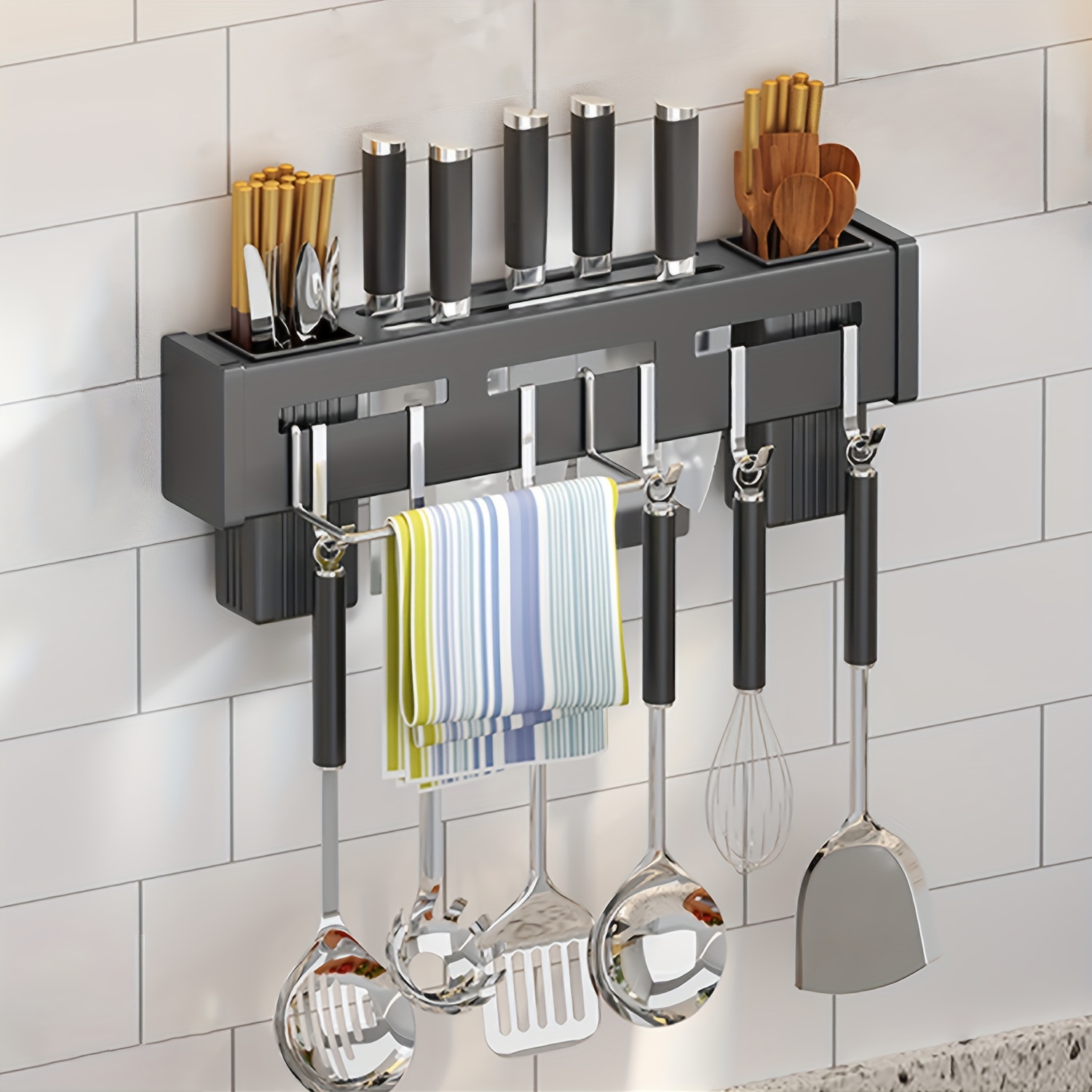 Kitchen Tableware Hanging Row Hook Utensils Hook Rack Hooks - Temu