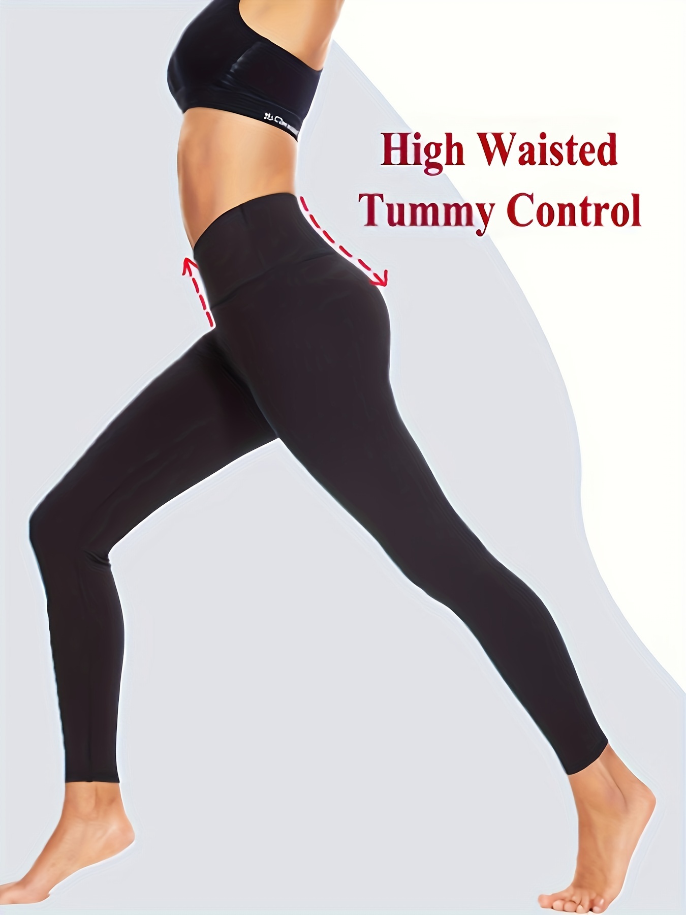 Women Tummy Control Running Tights High Waisted Sport Gym Fitness