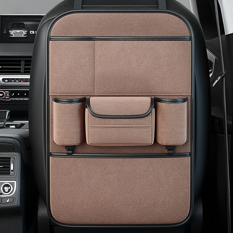 4 Colors Flap Faux Leather Car Seat Back Storage Bag - Temu