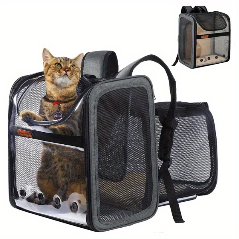 Soft Pet Carrier For Cats And Dogs Expandable Cat Backpack - Temu Canada