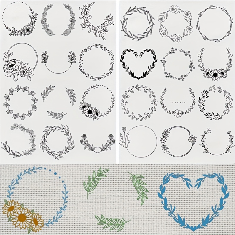  32Pcs Water Soluble Embroidery Stabilizers, Stick and Stitch  Embroidery Designs Paper, Embroidery Transfer Paper Pre-Printed Flower and  Leaves Patterns for Hand Sewing Lover Beginners