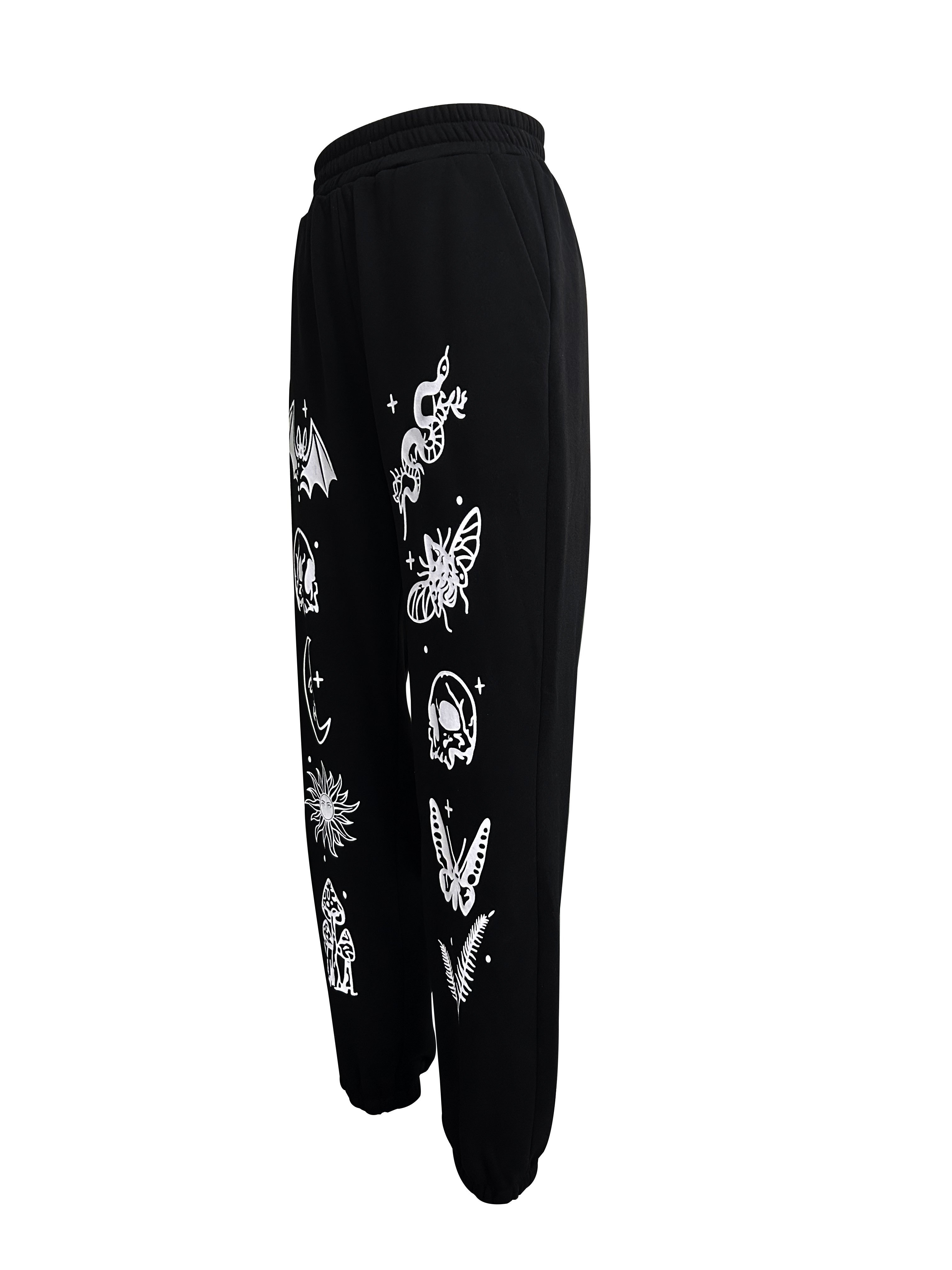 Butterfly & Skull Print Sweatpants  Clothes for women, Clothes, Printed  joggers