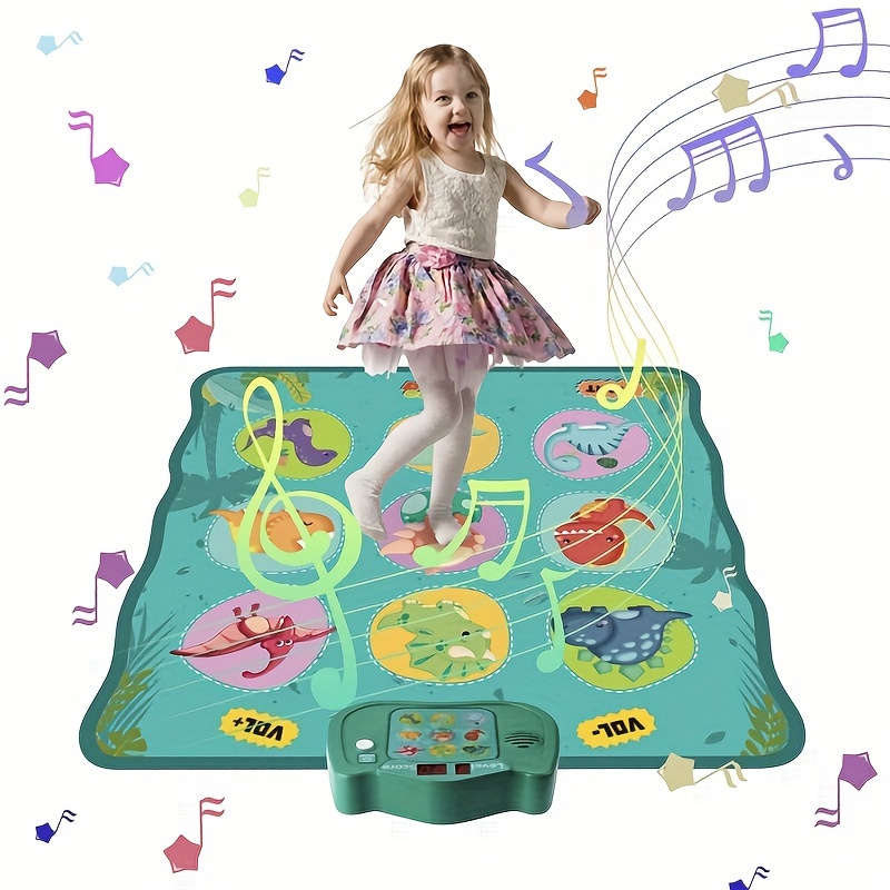 Tapis de danse, tapis de sol de danse musicale pour enfants avec lumières  LED et 5 modes de jeu, jouet de danse électronique Cadeaux d’anniversaire