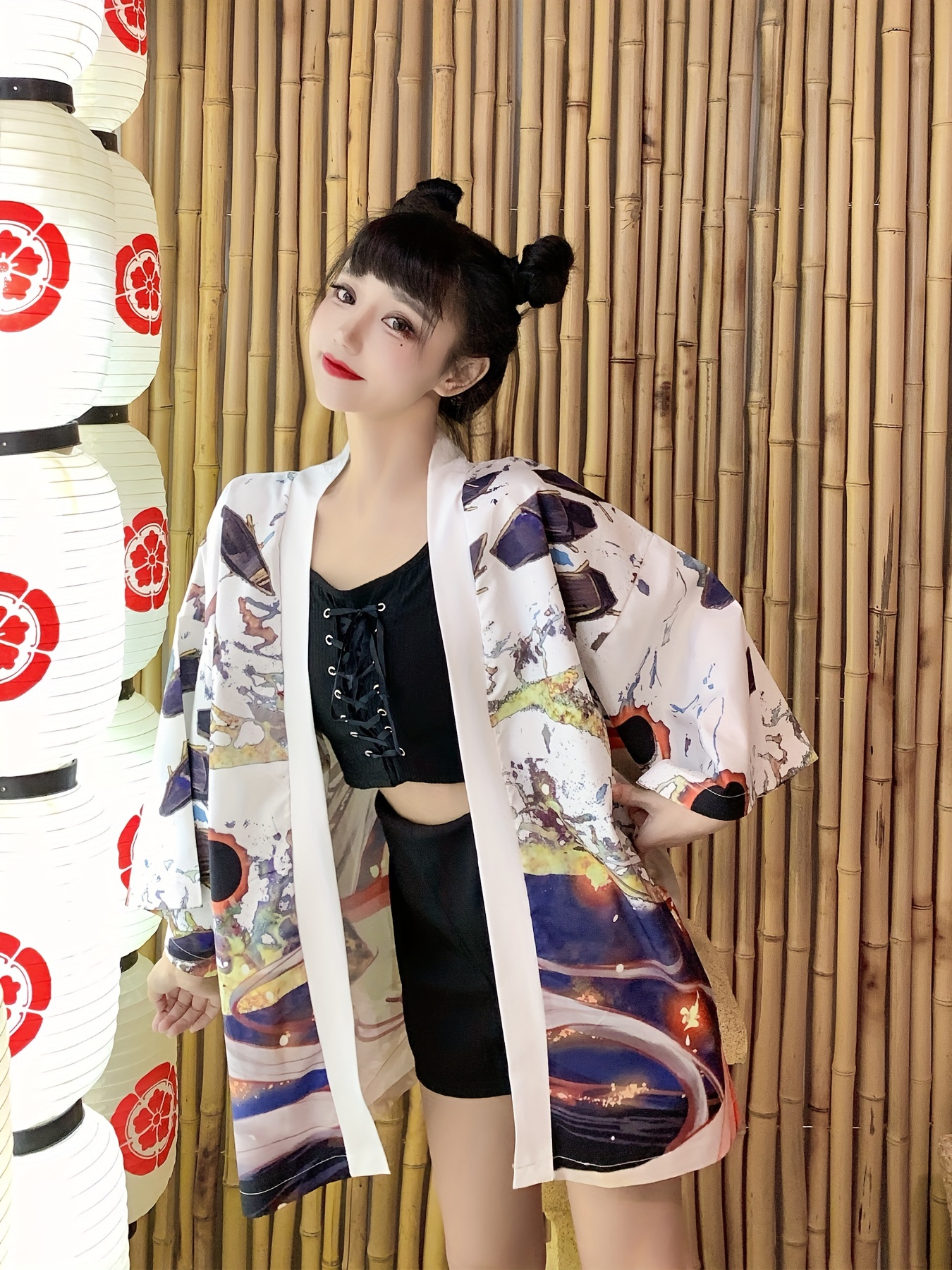 Comprar Kimono japonés disfraz de samurái para hombre, abrigo Yukata  estampado, camisa estilo Harajuku, cárdigan Haori bordado tradicional  japonés para hombre