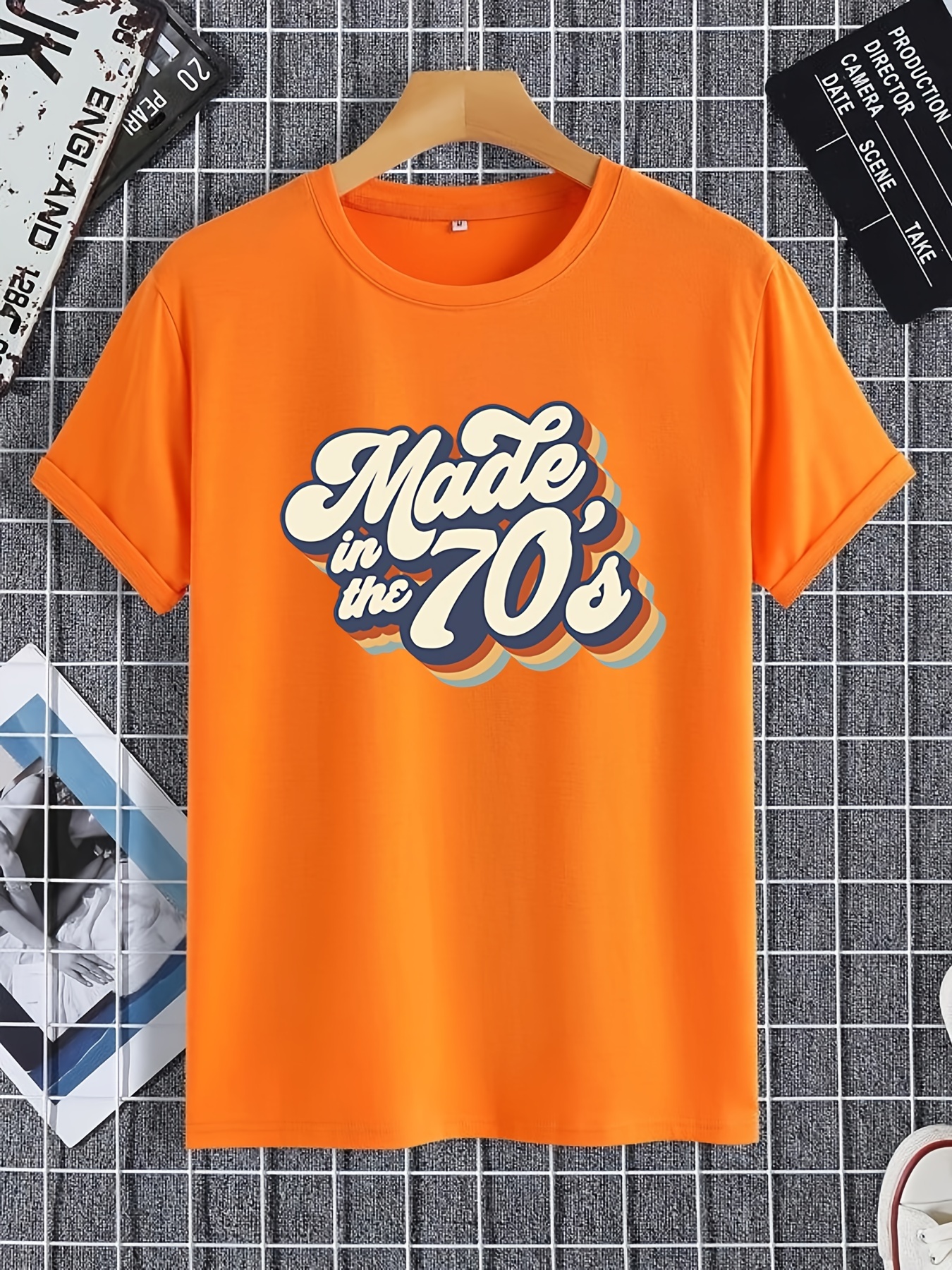 made In 70's Trendy T-shirt For Men, Plus Size Comfy Summer