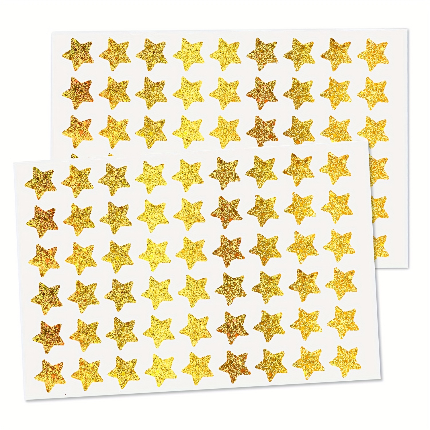5 Sheets Glitter Silver Star Stickers, Self-Adhesive Assorted Star