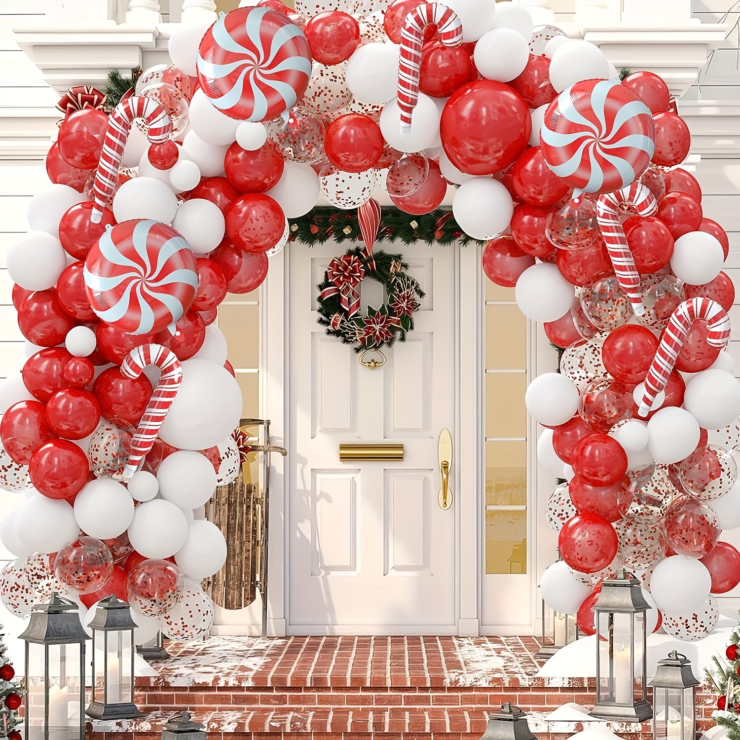 100pcs Décoration Scène Cadeau Ballon Noël Ballon Noël - Temu France