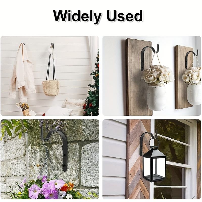 4pcs Wall Mounted Hooks Plant Brackets Hangers Iron Hooks For Hanging Coats  Lantern Planter Bird Feeders Wind Chimes Lights And Artworks Decor Indoor  Outdoor - Patio, Lawn & Garden - Temu