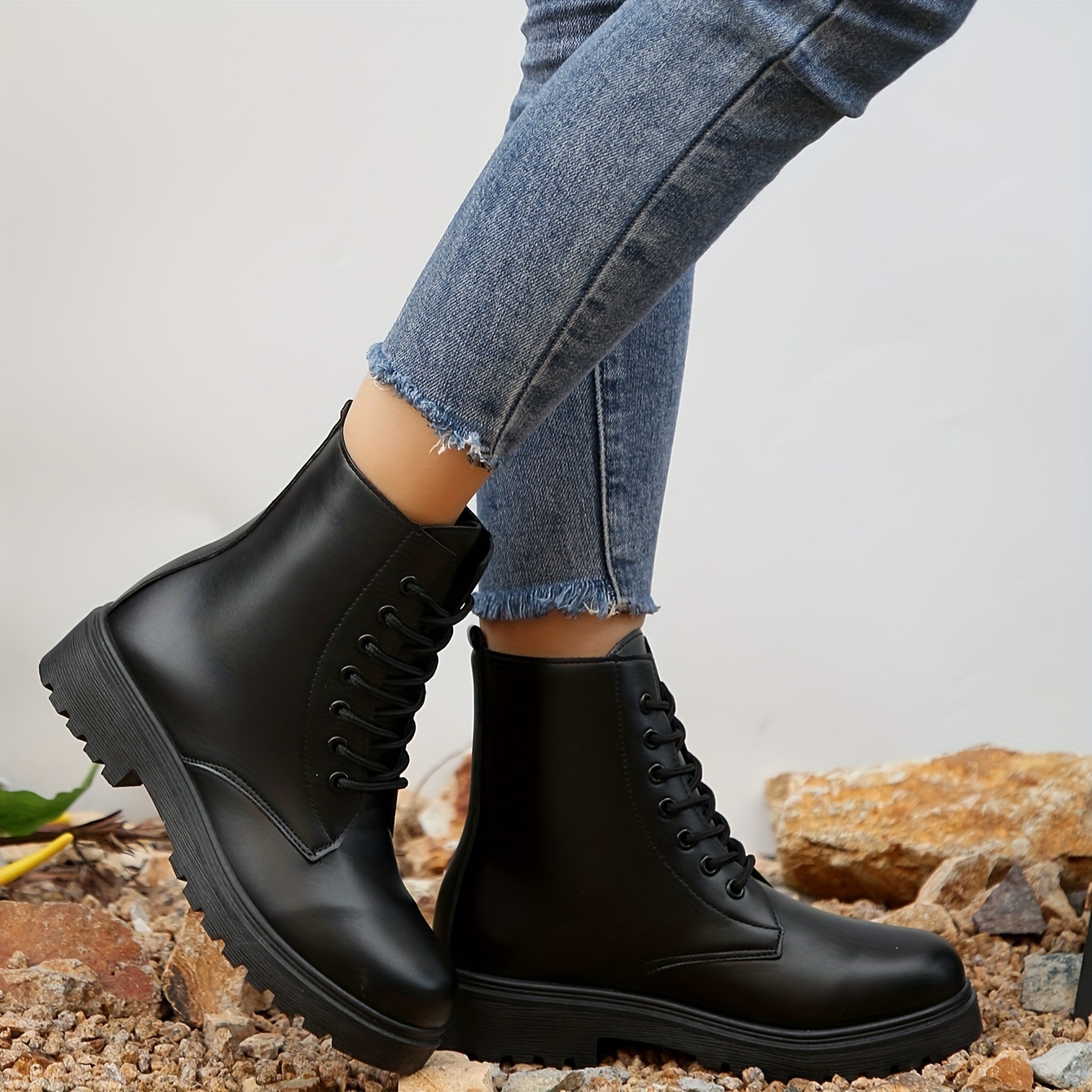 Soft lace clearance up ankle boots