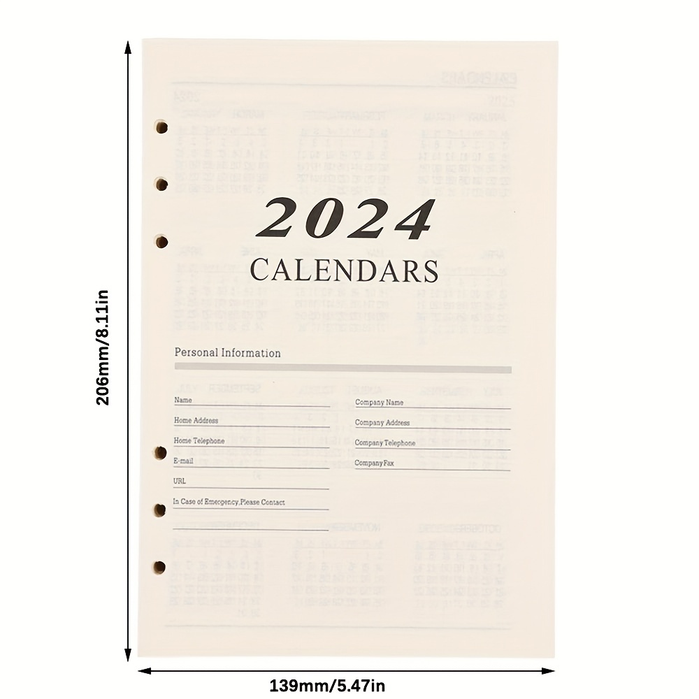 Agenda 2024 planificateur 2024 hebdomadaire kraft organiseur