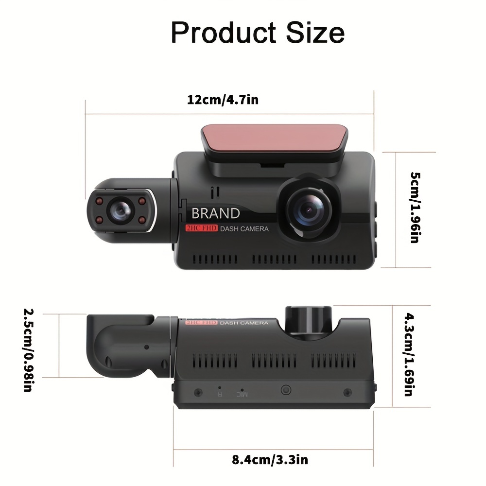 Akcarcam Dash Cam Isp Screen 1080p Dual Camera Dash Cam With - Temu