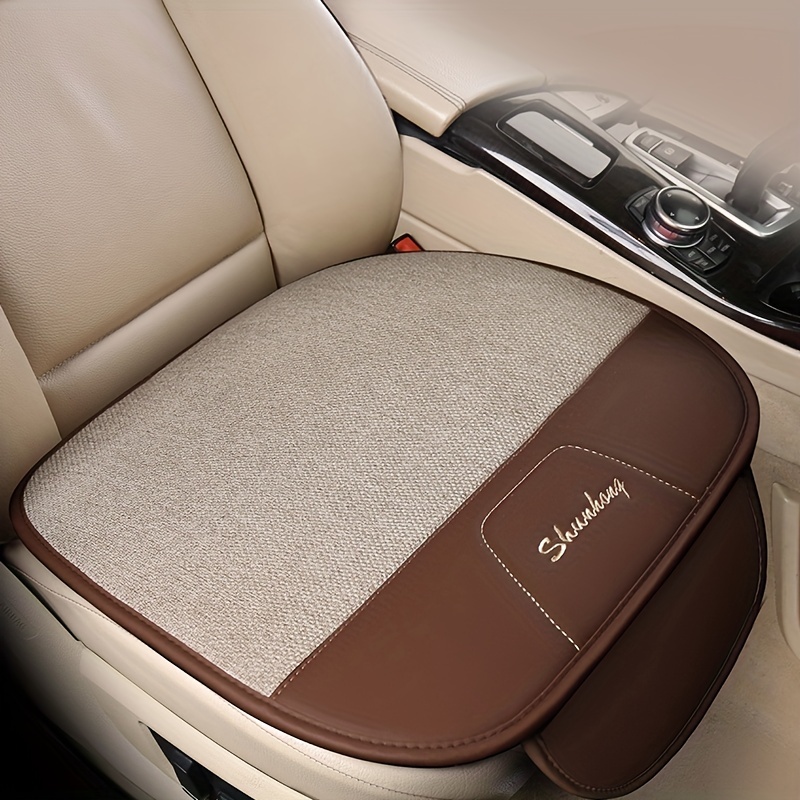 Cotton Linen Car Seat Cushion Four Seasons Universal Seat - Temu