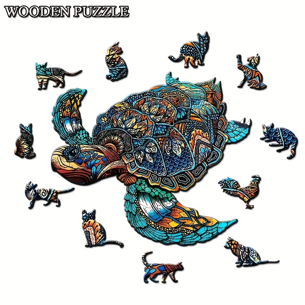 Wooden Jigsaw Puzzles for Adults, Wood Cut Puzzles with Animal Shaped  Pieces, Unique Shaped Jigsaw Puzzles, Magic Wooden Jigsaw Puzzles Great  Gift for
