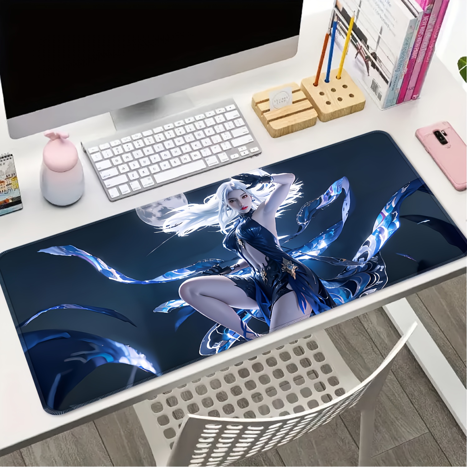 Game Anime Boy Large Gaming Mousepad Computer Hd Keyboard - Temu