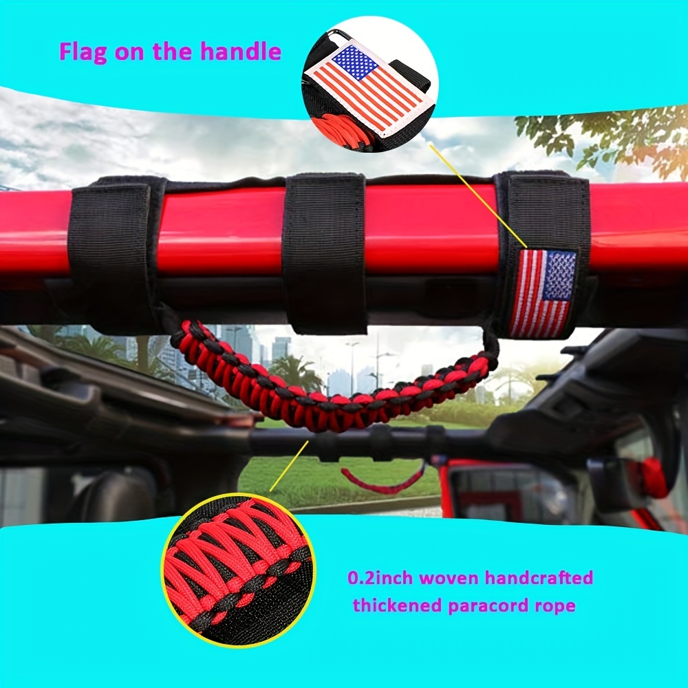 Grab Handles Roll Bar Paracord Handgrip Handles America Flag