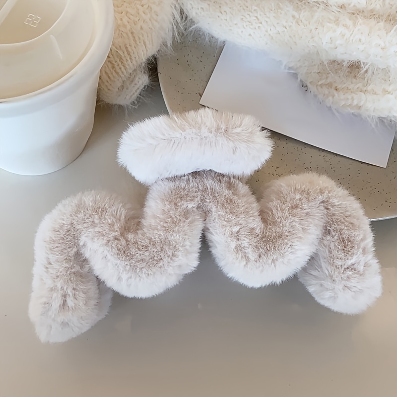 large wavy hair clip plush material perfect - Temu display picture 1