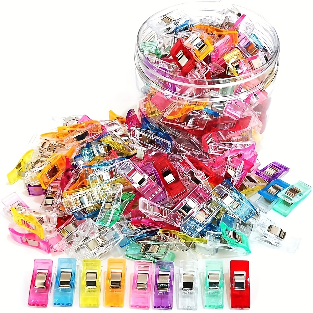 

100pcs Sewing Clips With Plastic Box, Premium Quilting Clips For Supplies Crafting Tools, Assorted Colors Plastic Clips For Crafts, Plastic Clip For Craft, Sew Clip, Sew Clips, Sewing Notions